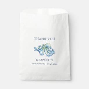 Kid's Birthday Party Favours Nautical Blue Octopus Favour Bag