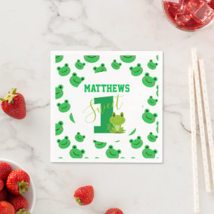 Kids Birthday Party Frog Theme Napkin