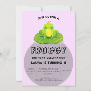 Kids Birthday Party King Frog Invitation