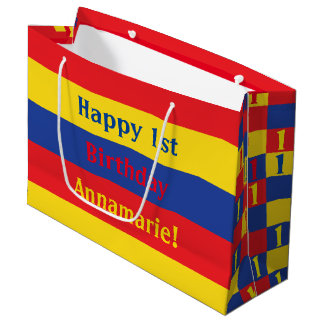 Kids Birthday Party Primary Colours Large Gift Bag