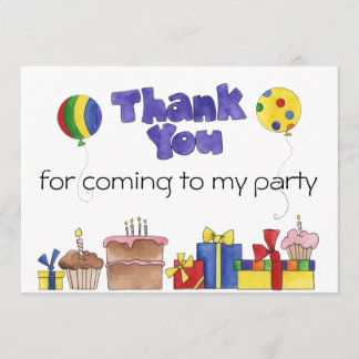 Kids Birthday Party Thank You cards Personalized I