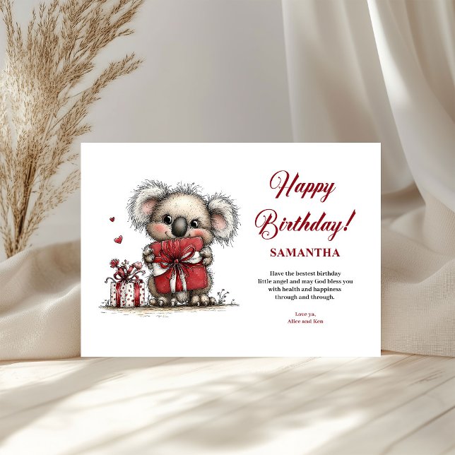 Kids Birthday Personalized Whimsical Animals Cards (Kids Birthday Personalized Whimsical Animals greeting card)