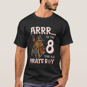 Kids Birthday Pirate Boy 8 year old little Pirate  T-Shirt