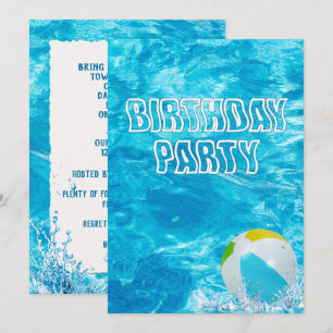 Kid's Birthday Pool Party Invite