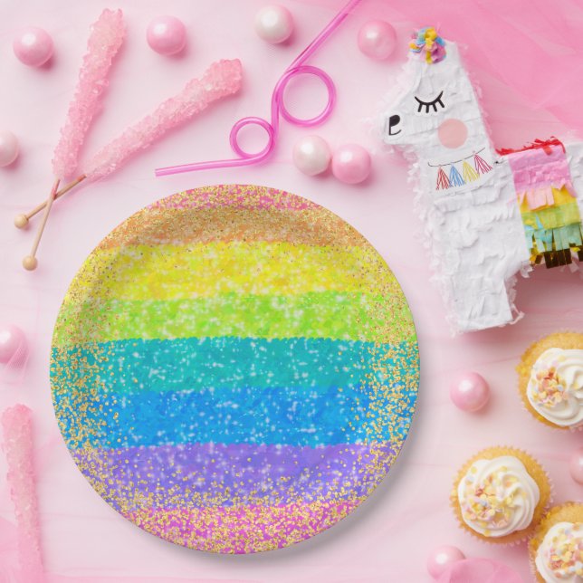 Kids Birthday - Rainbow Party Paper Plate (Party)