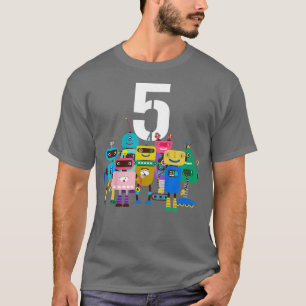 Kids Birthday Robot Age five 5th Birthday Robotics T-Shirt