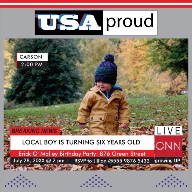 KIDS Birthday Specialized TV News Graphic Invitation (Creator Uploaded)