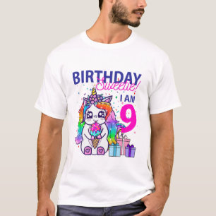 Kids Birthday Sweetie (9Th Birthday Unicorn Theme) T-Shirt