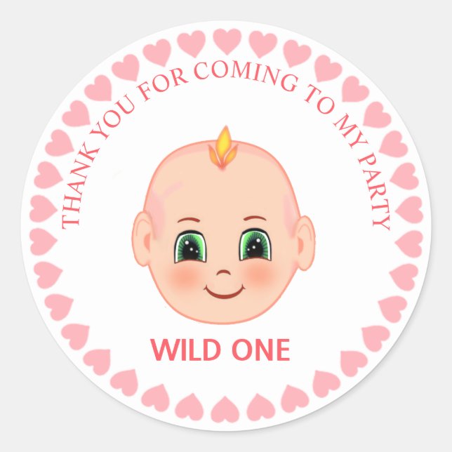 Kids Birthday Thank You Classic Round Sticker (Front)