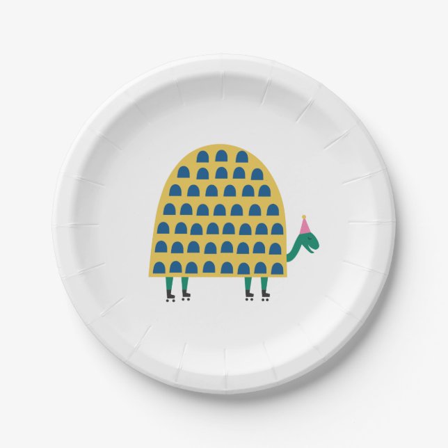 Kids Birthday Turtle Animal Boy Party Paper Plates (Front)