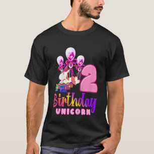 Kids Birthday Unicorn 2 Girl 2 Year Old Birthday T-Shirt