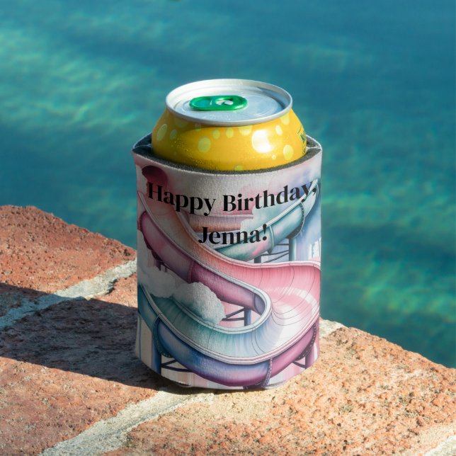 Kids’ Birthday Waterslide Party Favor Can Cooler (In Situ Pool)
