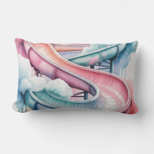 Kids’ Birthday Waterslide Party Gift Lumbar Pillow