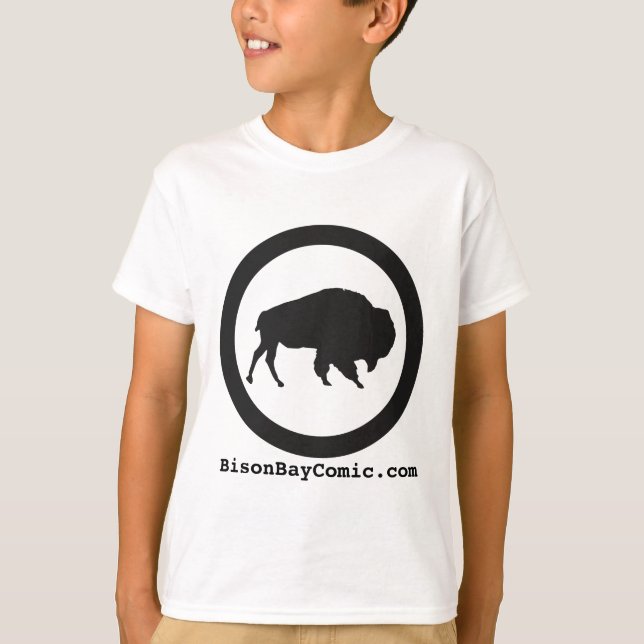Kids Bison Bay T-Shirt, White T-Shirt (Front)