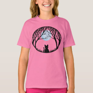 Kid's Black Cat T-shirt Spooky Fat Cat Kid's Tee