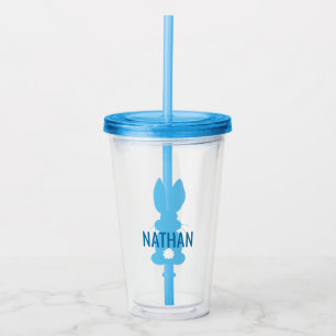 Kids Blue Bunny Silhouette Personalized Cute Acrylic Tumbler