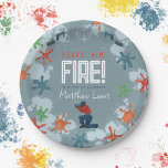 Kids Blue Paintball Boys Birthday Party Paper Plate<br><div class="desc">This modern paintball-themed kids birthday paper plate design features a blue paintball design,  with a paint baller,  target,  and splatter illustration. The blue design can be personalized with your boys name. The perfect paintball-themed addition to your child's birthday!</div>