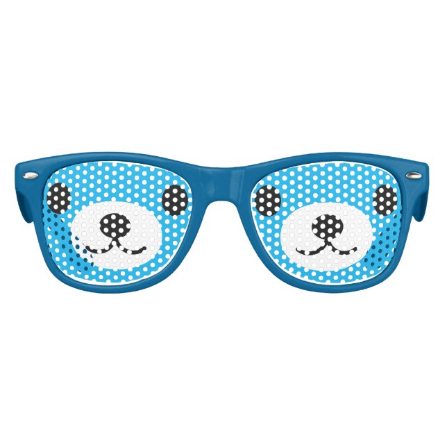 Kid's Blue Teddy Bear Summer Fun Sunglasses (Front)