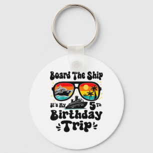 Kids Board The Ship It's My 5th Birthday 5 Years O Keychain