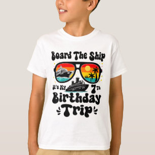 Kids Board The Ship It's My 7th Birthday 7 Years O T-Shirt