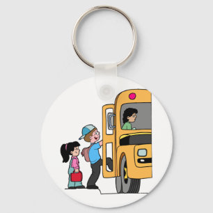 Kids Boarding School Bus Keychain