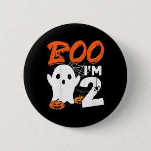 Kids Boo Im 2 Halloween Costume Birthday Party Dec 2 Inch Round Button