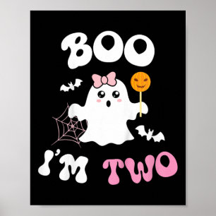 Kids Boo I'm Two Ghost Second 2nd Birthday Groovy  Poster