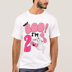  Kids Boo I'M Two Years Old 2Nd Birthday Ghost  T-Shirt