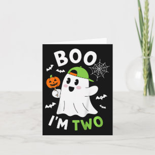 Kids Boo I'm Two Yr 2nd Birthday Youth Halloween B Card