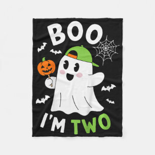Kids Boo I'm Two Yr 2nd Birthday Youth Halloween B Fleece Blanket