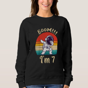 Kids Boom I Am 8 Dabbing Astronaut Boys 8th Birthd Sweatshirt