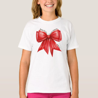 Kids Bow Shirt with John 6:57 on it