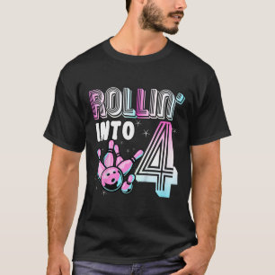 Kids Bowler Rollin’ Into 4 Bowling 4th Birthday Ki T-Shirt
