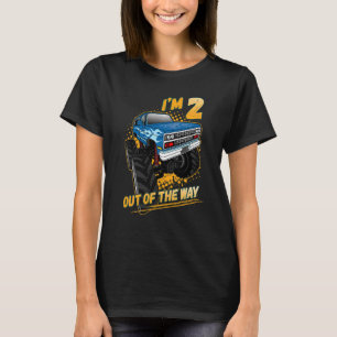 Kids Boy 2 Years Old Monster Truck 2nd Birthday Bo T-Shirt