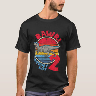 Kids Boy 2Nd Birthday I Rawr! Velociraptor I Famil T-Shirt