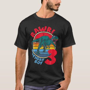 Kids Boy 3Rd Birthday I Rawr! Tyrannosaurus Rex I T-Shirt