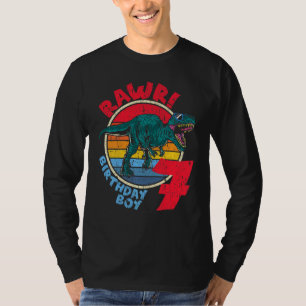 Kids Boy 7th Birthday I Rawr Tyrannosaurus Rex I F T-Shirt