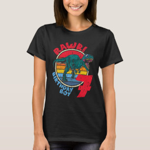 Kids Boy 7th Birthday I Rawr Tyrannosaurus Rex I F T-Shirt
