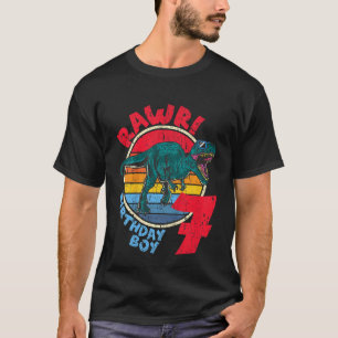 Kids Boy 7th Birthday I Rawr Tyrannosaurus Rex I T-Shirt