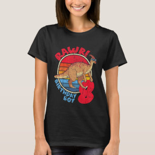 Kids Boy 8th Birthday I Rawr! Parasaurolophus I Fa T-Shirt