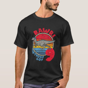 Kids Boy 9Th Birthday I Rawr! Velociraptor I Famil T-Shirt