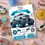 kids boy cars cool monster truck 1st birthday invitation<br><div class="desc">Rev up the excitement for your little racer's big day with our "Cool Kids Boy Cars Monster Truck" 1st Birthday Invitation! This high-octane design features cool graphics of monster trucks, setting the stage for a truckload of fun. Join us for a day of roaring engines and high-flying adventures as we...</div>
