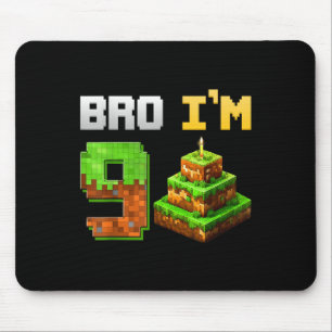 Kids Boy Its My 9th Birthday Bro Game Pixel 9 Year Mouse Pad