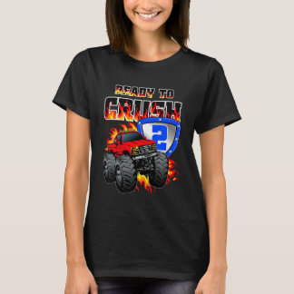 Kids Boys 2nd Birthday Monster Truck Birthday 2 y T-Shirt