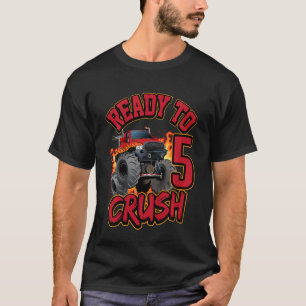 Kids Boys 5th Birthday Monster Truck Birthday  5 y T-Shirt