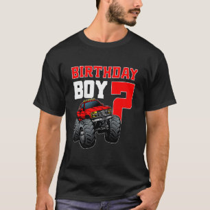 Kids Boys 7th Birthday Monster Truck Birthday  7 y T-Shirt