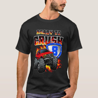 Kids Boys 8th Birthday Monster Truck Birthday 8 y T-Shirt