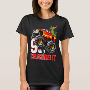 Kids Boys 9th Birthday Monster Truck Birthday 9 ye T-Shirt