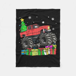 Kids Boys Christmas Monster Truck Kids Merry Chris Fleece Blanket