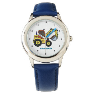 Kids Boys Construction Digger Excavator Name Watch